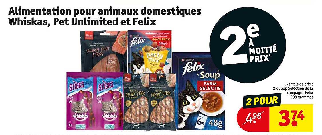 alimentation pour animaux domestiques whiskas, pet unlimited et felix