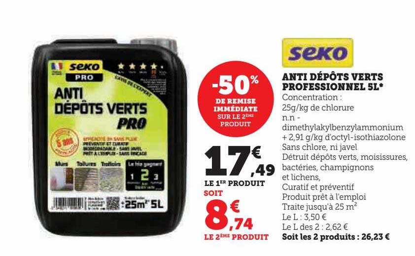 anti dépôts verts professionnel 5l seko