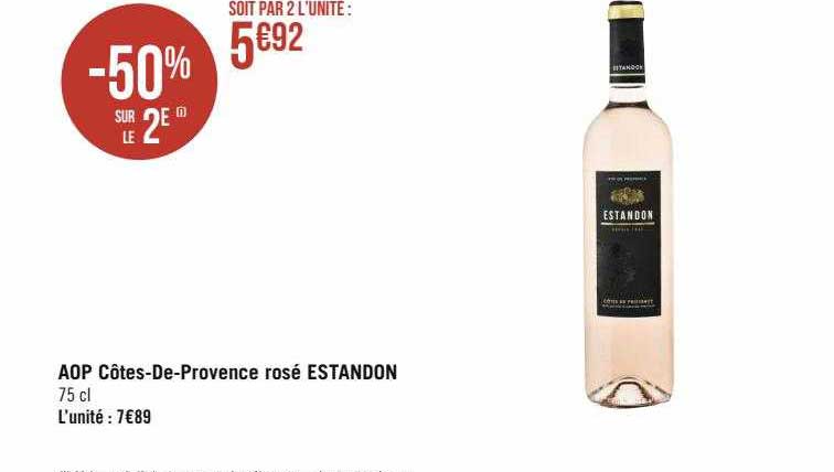 aop côtes-de-provence rosé estandon