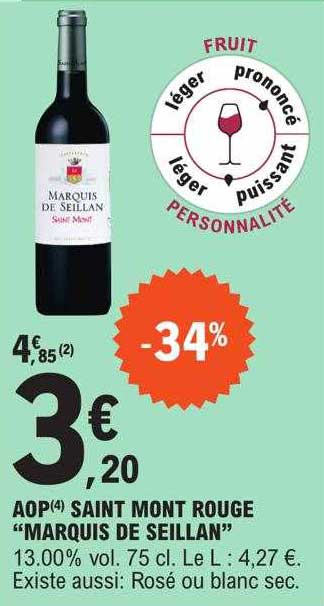 aop saint mont rouge "marquis de seillan"