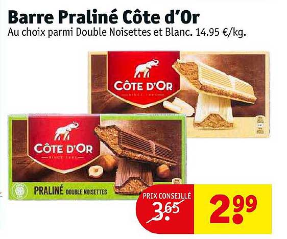 Barre Praliné Côte D'or