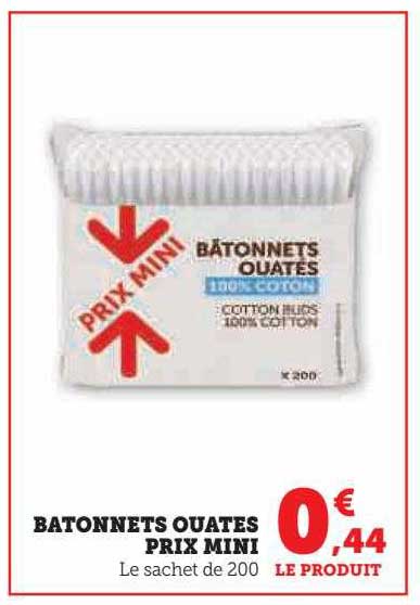 bâtonnets ouates prix mini
