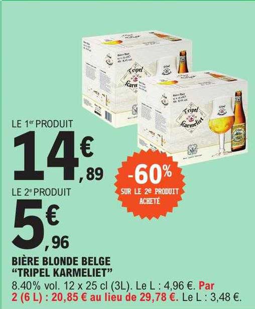 Bière Blonde Belge "tripel Karmeliet"