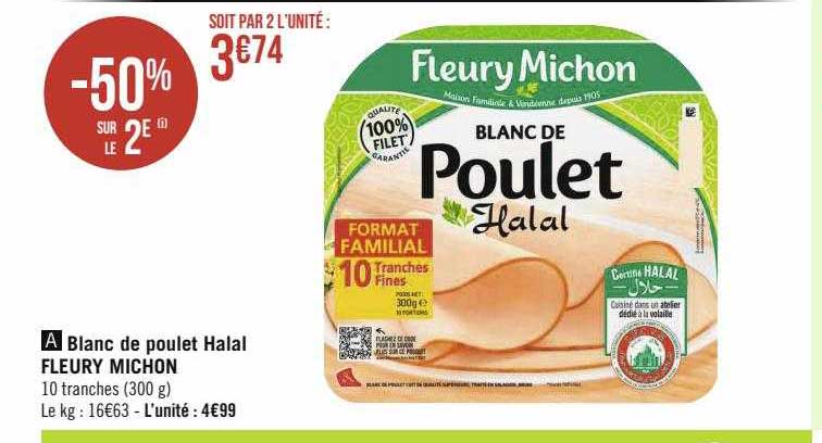 blanc de poulet halal fleury michon
