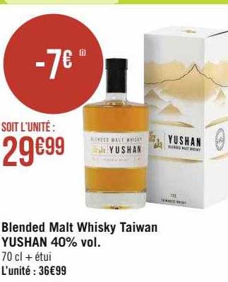 blended malt whisky taiwan yushan 40% vol.