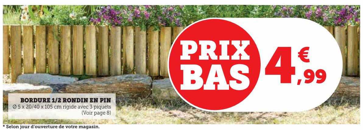 Bordure 1-2 Rondin En Pin