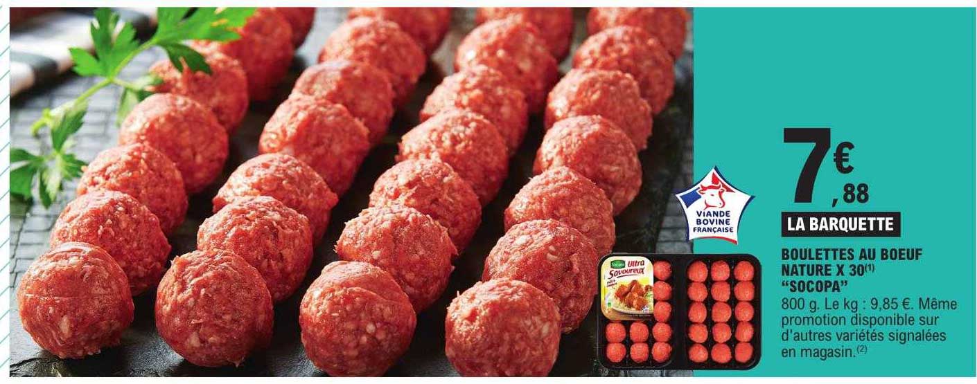 boulettes au bœuf nature x30 "socopa"