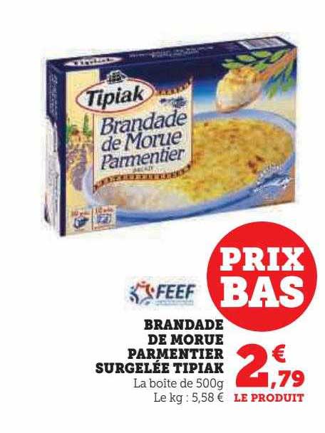 Brandade De Morue Parmentier Surgelée Tipiak