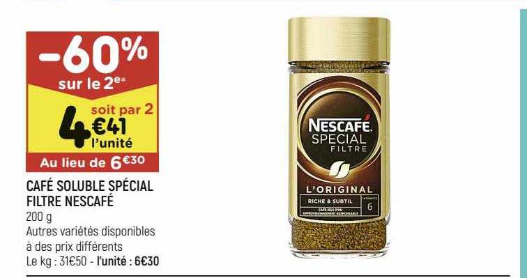 Café Soluble Spécial Filtre Nescafé
