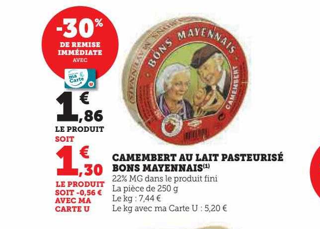 camembert au lait pasteurisé bons mayennais