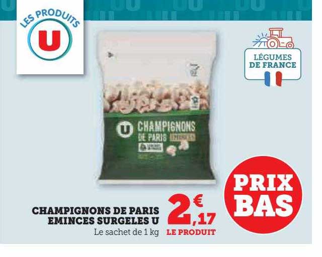 Champignons De Paris émincés Surgelés U