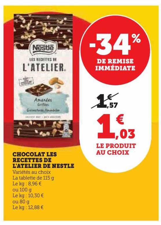 chocolat les recettes de l'atelier de nestlé