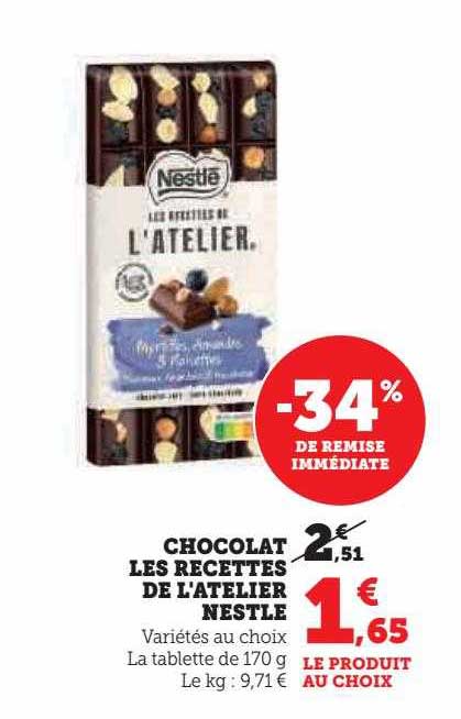 chocolat les recettes de l'atelier nestlé