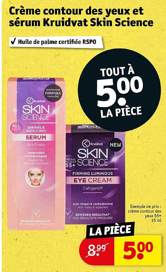 crème contour des yeux et sérum kruidvat skin science
