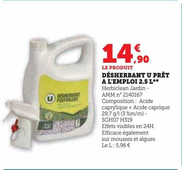 désherbant u prêt a l'emploi