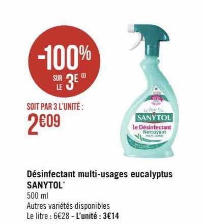 désinfectant multi-usages eucalyptus sanytol