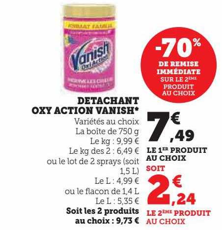 détachant oxy action vanish