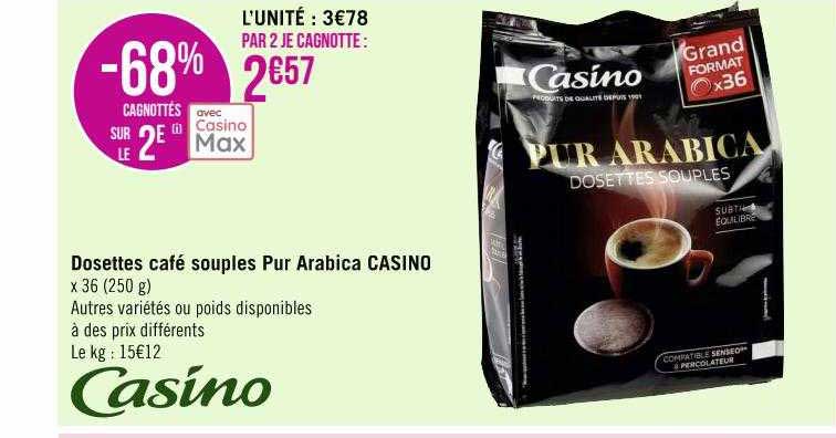 Dosettes Café Souple Pur Arabica Casoni