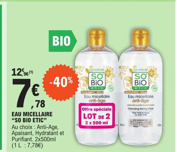 Eau Micellaire "so Bio étic"