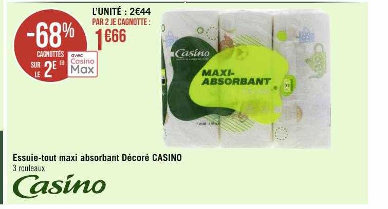 essuie-tout maxi absorbant décoré casino