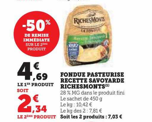 fondue pasteurisé recette savoyarde richesMonts