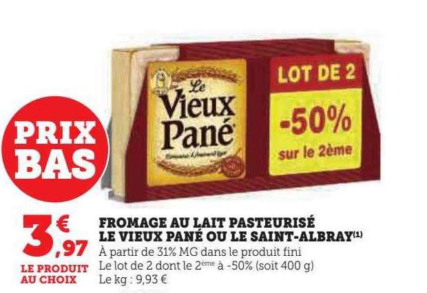 Fromage Au Lait Pasteurisé Le Vieux Pané Ou Le Saint-albray