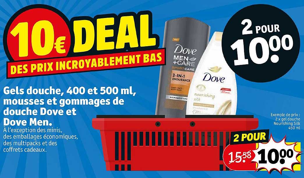 gels douche, 400 et 500 ml, mousses et gommages de douche dove et dove men