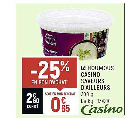 Houmous Casino Saveurs D'ailleurs