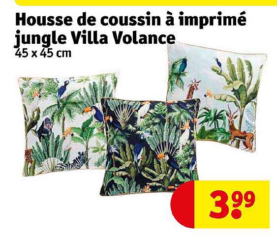 housse de coussin à imprimé jungle villa volance