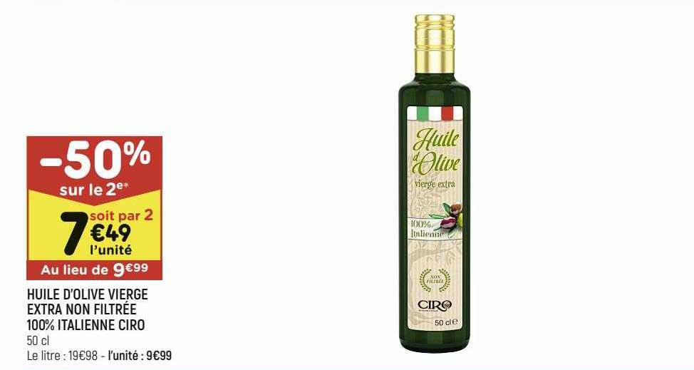 huile d'olive vierge extra non filtrée 100% italienne ciro