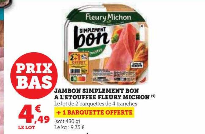 jambon simplement bon à l'étouffée fleury michon