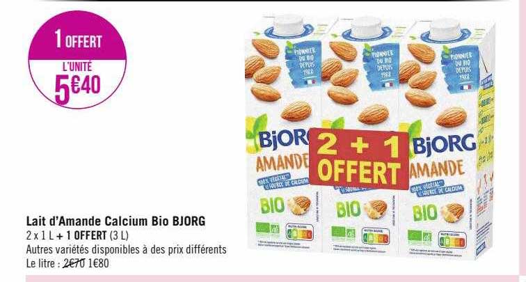 lait d'amande calcium bio bjorg