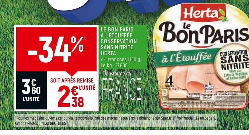 Le Bon Paris à L'étouffée Conservation Sans Nitrite Herta