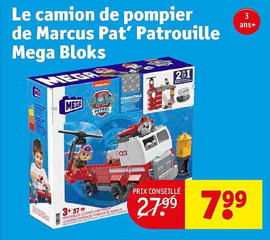 le camion de pompier de marcus pat' patrouille méga bloks