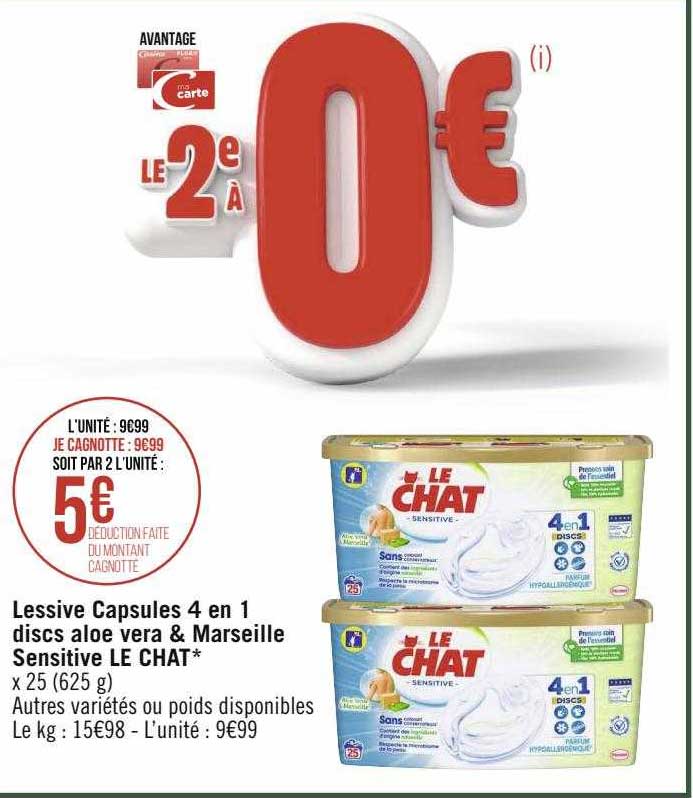 Lessive Capsules 4en 1 Discs Aloe Vera