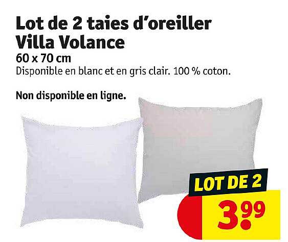 lot de 2 taies d'oreiller villa volance