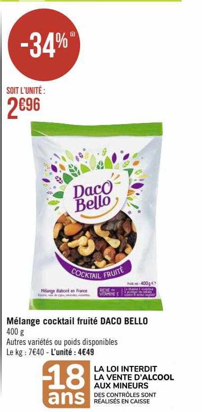mélange cocktail fruit daco belle