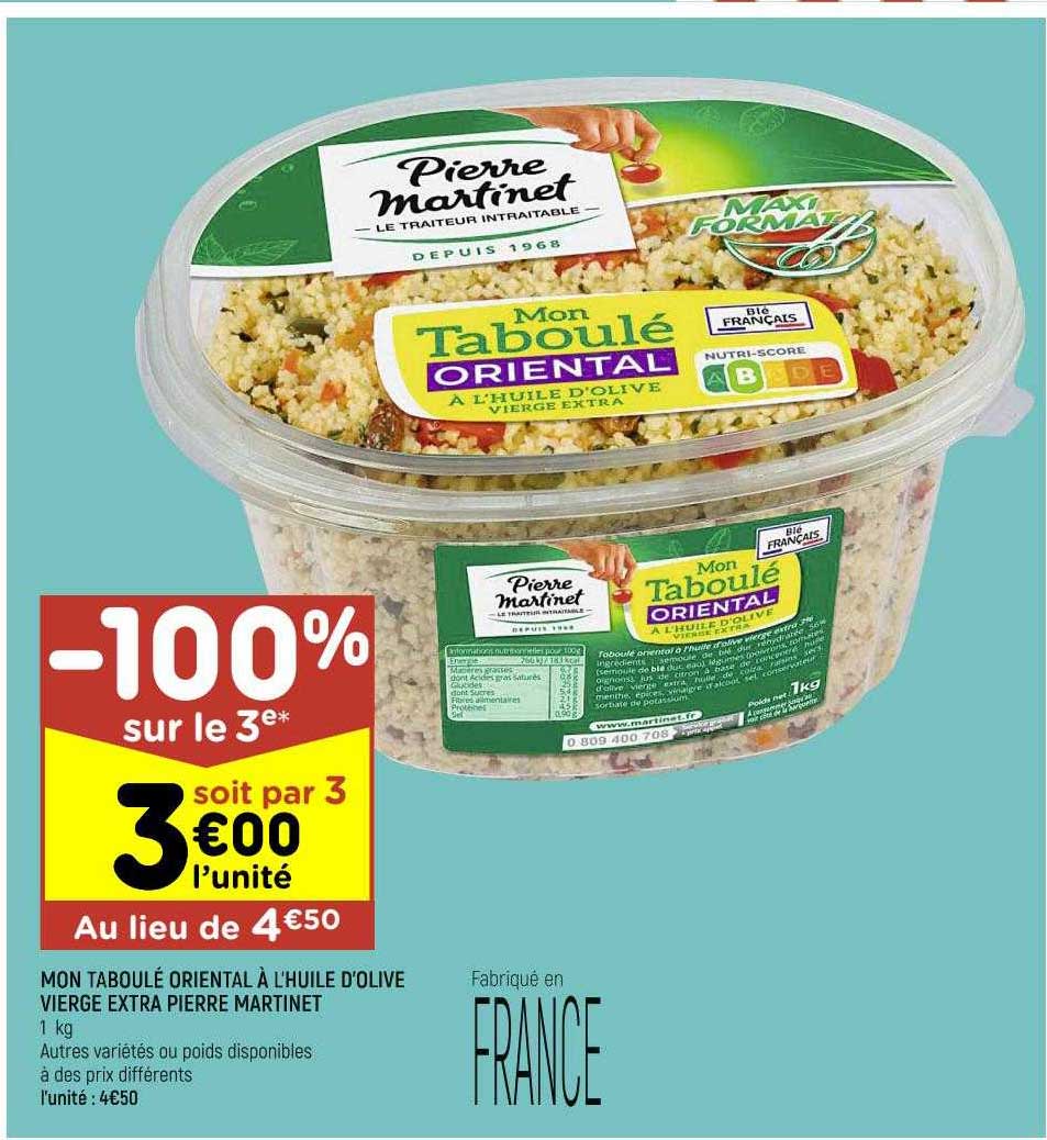 mon taboulé oriental à l'huile d'olive vierge extra pierre martinet