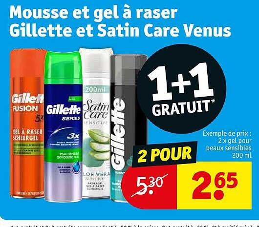 mousse et gel à raser gillette et satin care venus