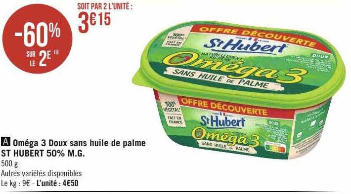 oméga 3 doux sans huile de palme st hubert 50% m.g.