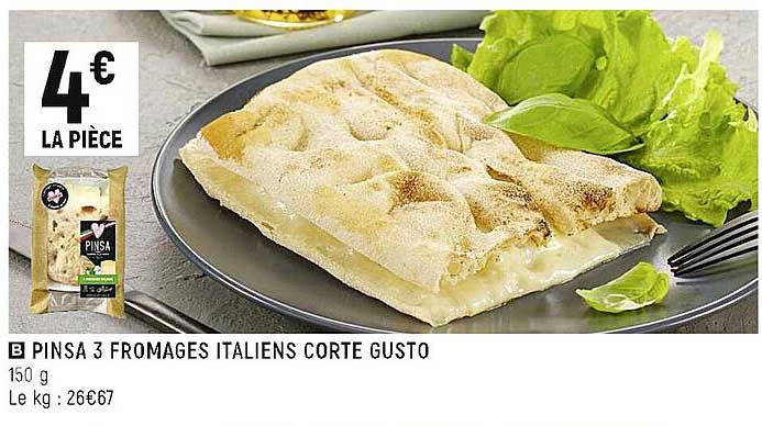pinsa 3 fromages italiens corte gusto