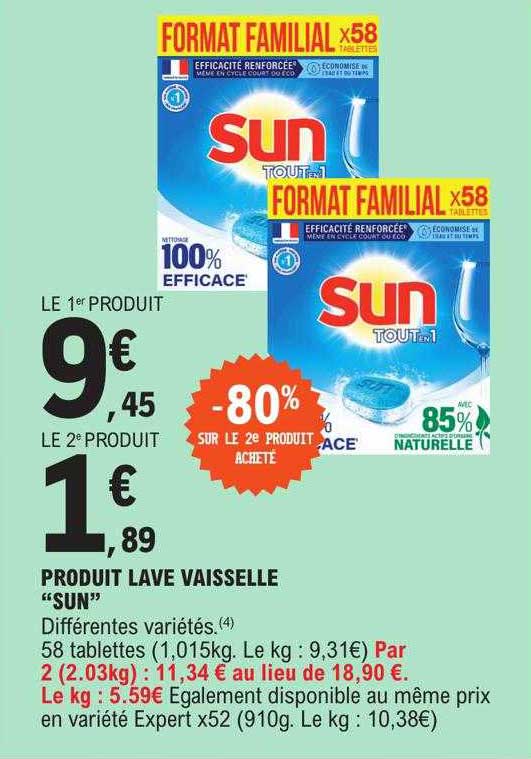 Produit Lave Vaisselle "sun"