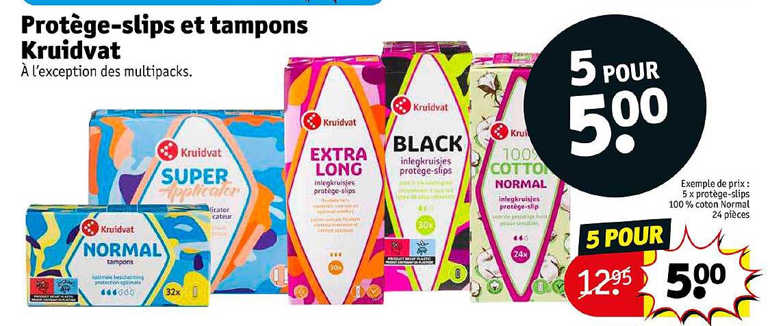 protège-slips et tampons kruidvat