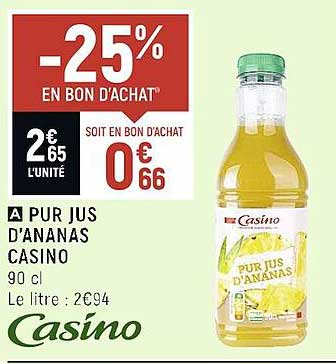 pur jus d'ananas casino