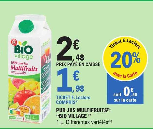 Pur Jus Multifruits "bio Village"