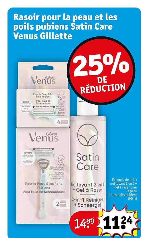 rasoir pour la peau et les poils pubiens satin care venus gillette