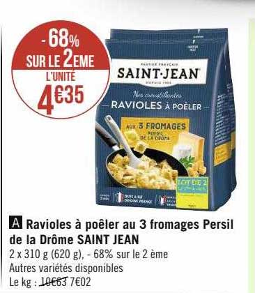 ravioles à poêler au 3 fromages persil de la drôme saint jean