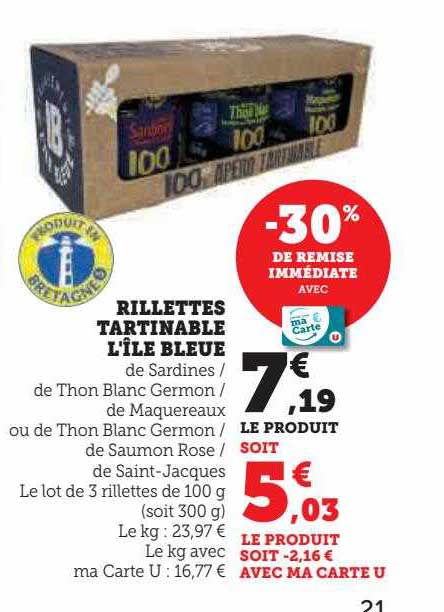 rillettes tartinable l'île bleue