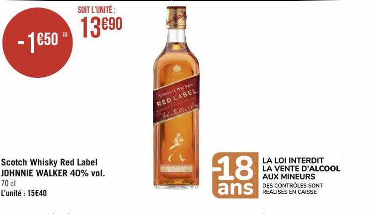 scotch whisky red label johnnie walker 40% vol.