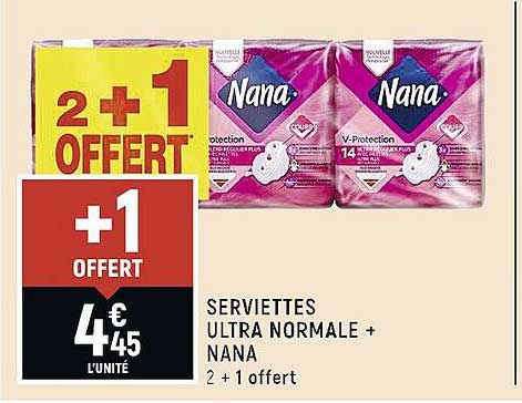 serviettes ultra normale + nana